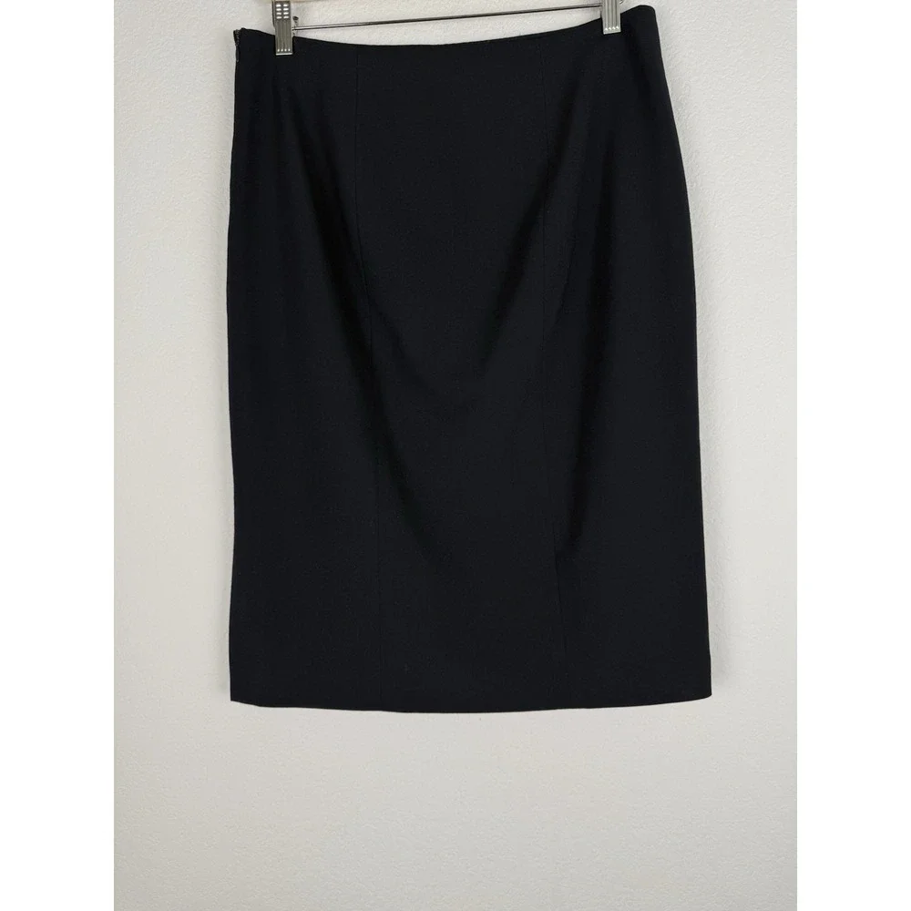 Ann Taylor‎ Women's Navy Blue Knee Length Career Pencil Skirt Size 10 Stretch